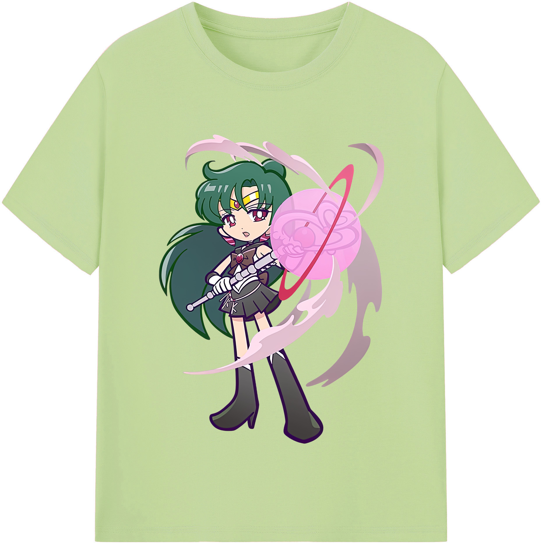 （画像用） 美少女戦士セーラームーン 冥王せつな Sailor Moon Meiou Setsuna 綿100％半袖Tシャツ（フロントプリント）